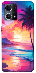 Чехол Закатный пляж для Oppo Reno 7 4G