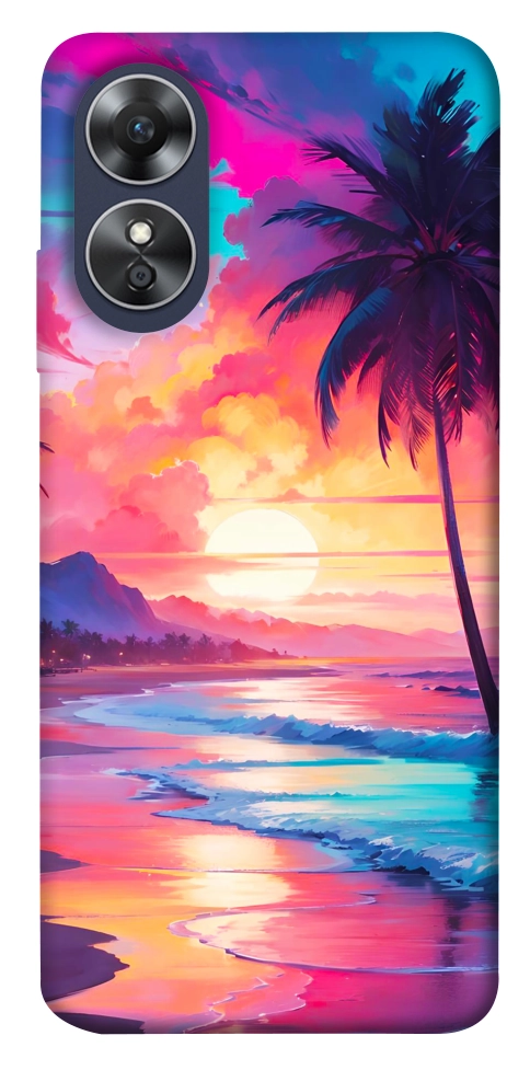 Чехол Закатный пляж для Oppo A17