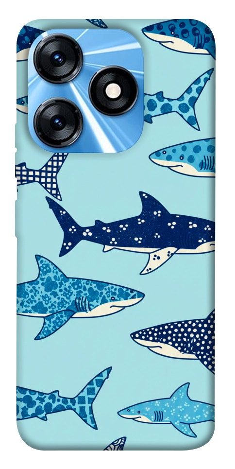 Чохол Shark pattern для TECNO Spark 10