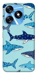 Чехол Shark pattern для TECNO Spark 10