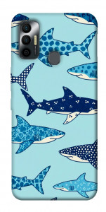 Чохол Shark pattern для TECNO Spark 7