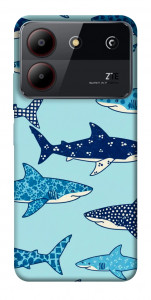 Чехол Shark pattern для ZTE Blade A54 4G