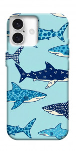 Чехол Shark pattern для iPhone 16 Plus