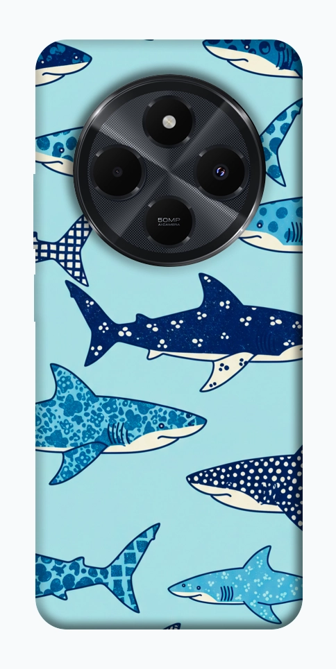 Чехол Shark pattern для Xiaomi Redmi 14C