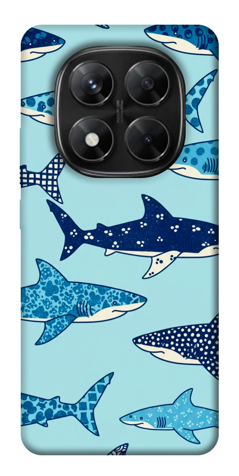 Чехол Shark pattern для Xiaomi Redmi Note 14 Pro 5G