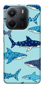 Чехол Shark pattern для Xiaomi Redmi Note 14 4G (Europe version)