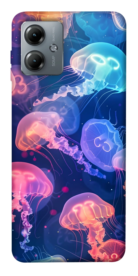 Чохол Neon jellyfishes для Motorola Moto G14