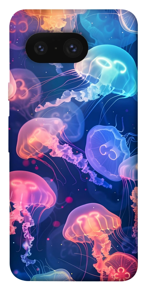 Чехол Neon jellyfishes для Google Pixel 8