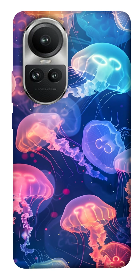 Чохол Neon jellyfishes для Oppo Reno 10