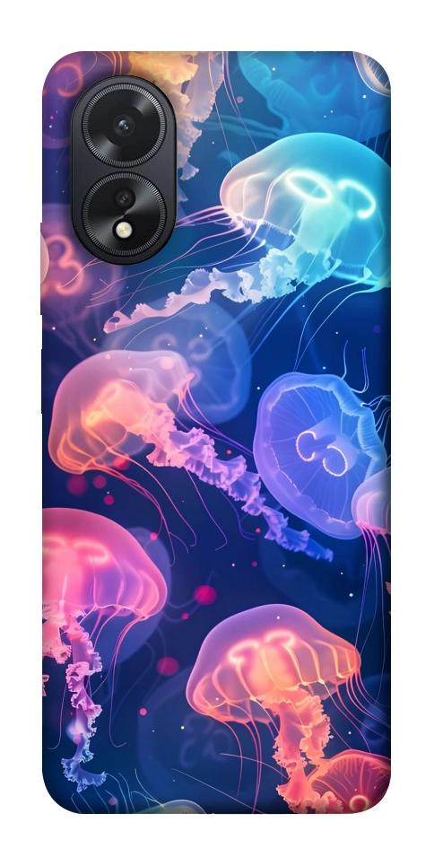 Чехол Neon jellyfishes для Oppo A38