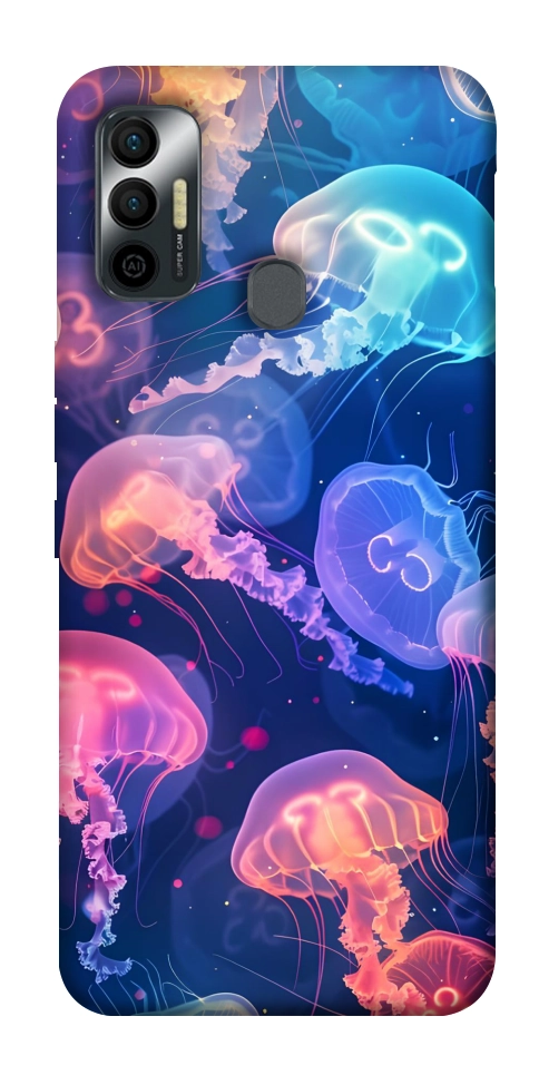 Чохол Neon jellyfishes для TECNO Spark 7