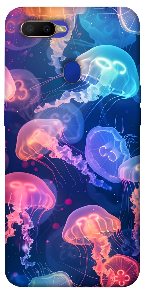 Чохол Neon jellyfishes для Oppo A7