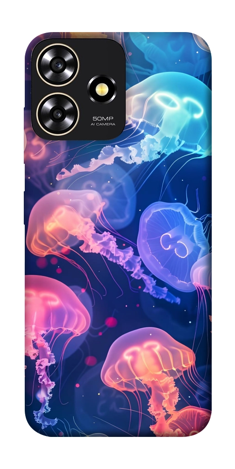 Чохол Neon jellyfishes для ZTE Blade A73 4G