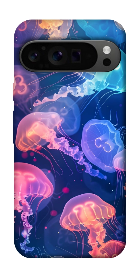 Чохол Neon jellyfishes для Google Pixel 9 Pro