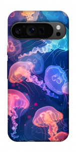 Чехол Neon jellyfishes для Google Pixel 9 Pro