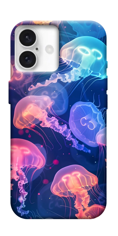 Чохол Neon jellyfishes для iPhone 16 Plus