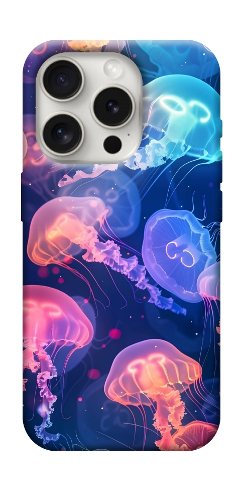 Чохол Neon jellyfishes для iPhone 16 Pro