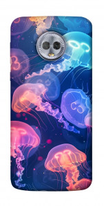 Чехол Neon jellyfishes для Motorola Moto G6 Plus