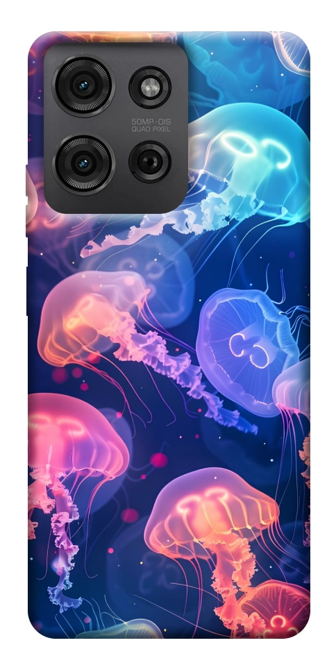 Чехол Neon jellyfishes для Motorola Moto G75 5G