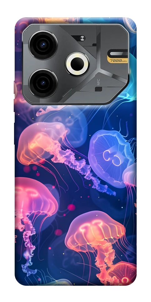 Чехол Neon jellyfishes для TECNO Pova 6 Neo (LI6)