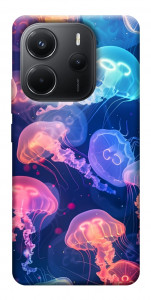 Чехол Neon jellyfishes для Xiaomi Redmi Note 14 4G (Europe version)