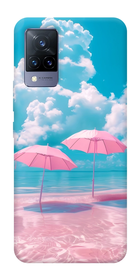 Чехол Розовые зонтики для Vivo V21