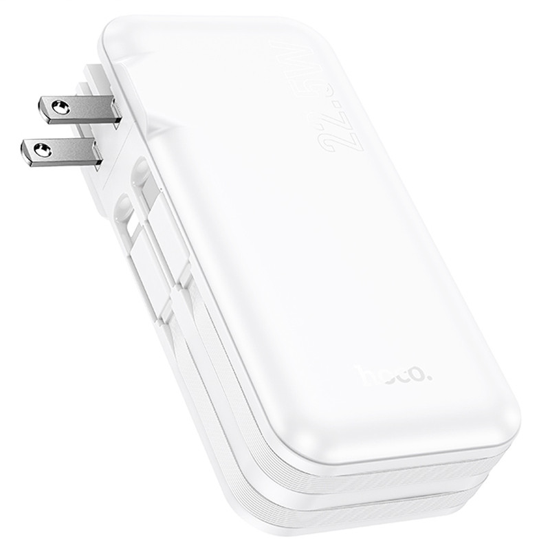 Фото Портативний ЗП Power Bank Hoco J126 Travel 22.5W+PD20W 10000 mAh (White) в маназині vchehle.ua