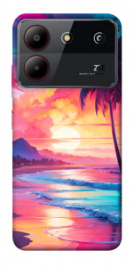 Чехол Закатный пляж для ZTE Blade A54 4G