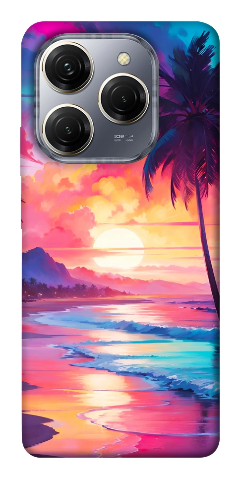 Чехол Закатный пляж для TECNO Spark 20 Pro