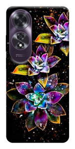 Чехол Flowers on black для Oppo A60 4G