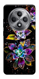 Чехол Flowers on black для Oppo Reno 12 F 5G
