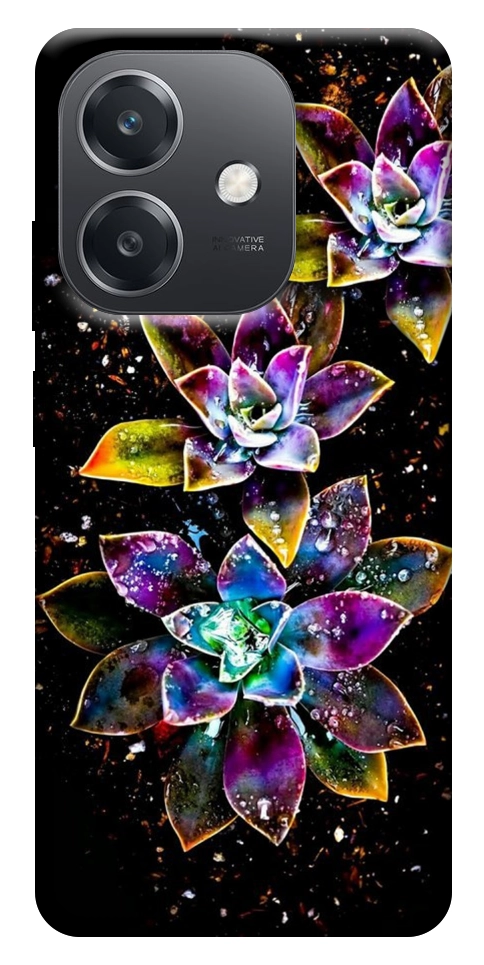 Чехол Flowers on black для Oppo A40m
