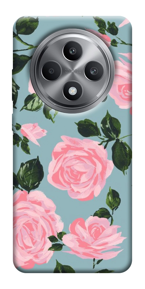 Чехол Розовый принт для Oppo Reno 12 F 4G