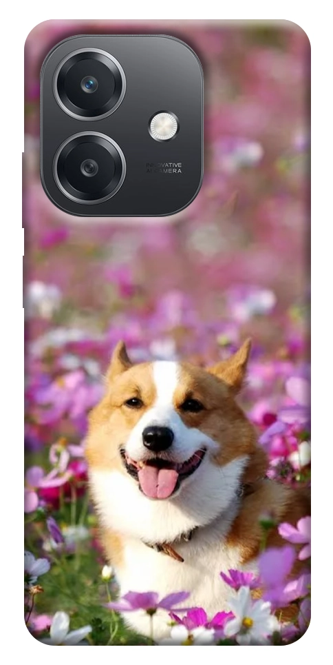 Чехол Корги в цветах для Oppo A40m