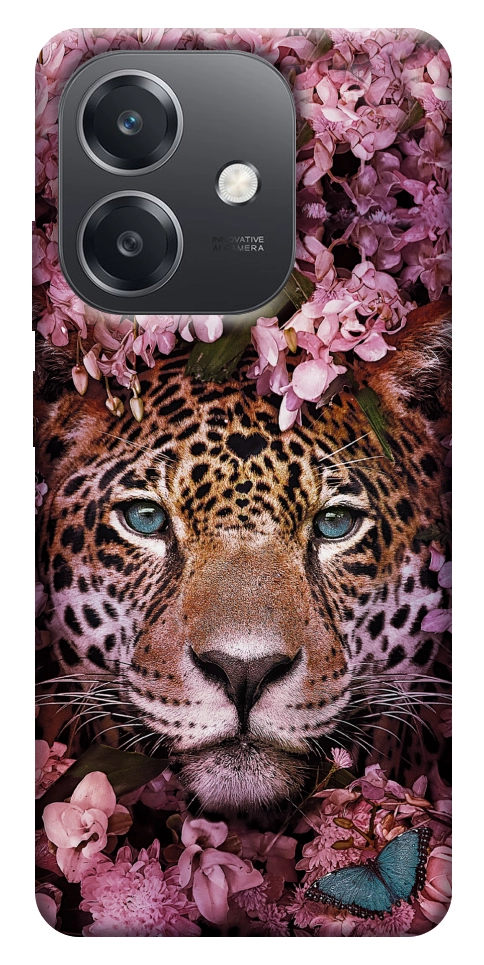 Чехол Леопард в цветах для Oppo A40m