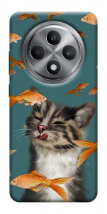 Чехол Cat with fish для Oppo Reno 12 F 4G