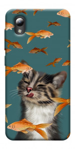 Чохол Cat with fish для ZTE Blade A3 (2019)