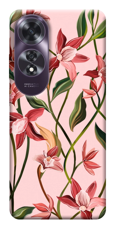 Чехол Floral motifs для Oppo A60 4G