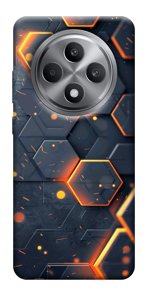 Чехол Burning hex pattern для Oppo Reno 12 F 4G