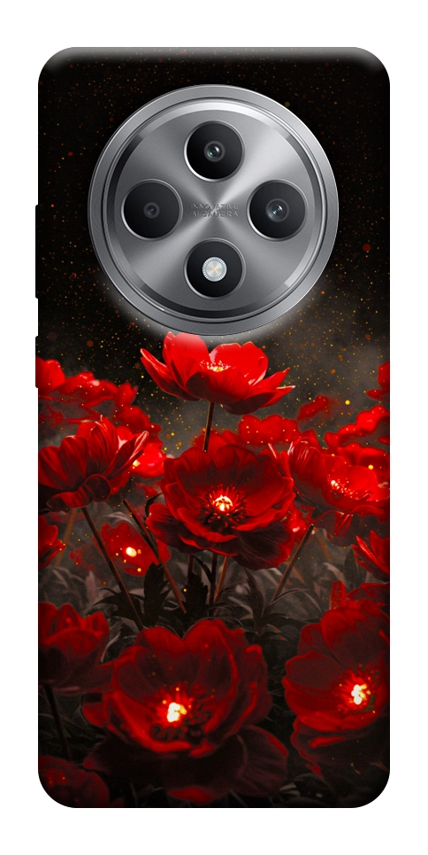 Чехол Burning flowers для Oppo Reno 12 F 4G