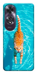 Чехол Cat swimming для Oppo A60 4G