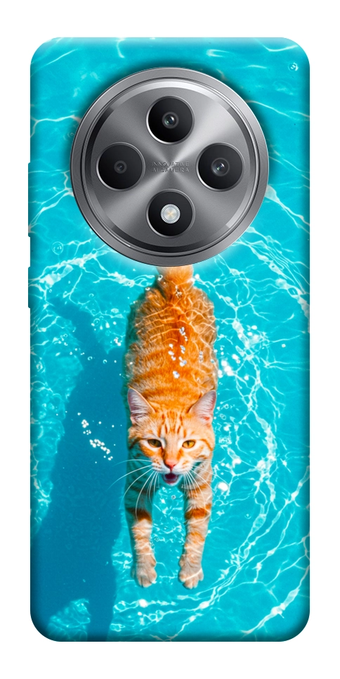 Чехол Cat swimming для Oppo Reno 12 F 4G