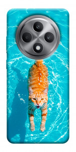 Чехол Cat swimming для Oppo Reno 12 F 4G