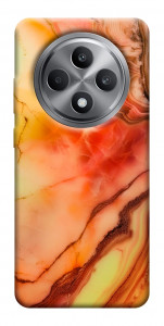 Чехол Красный коралл мрамор для Oppo Reno 12 F 4G