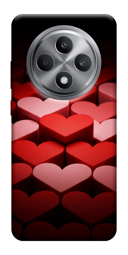 Чехол Hearts pattern для Oppo Reno 12 F 4G