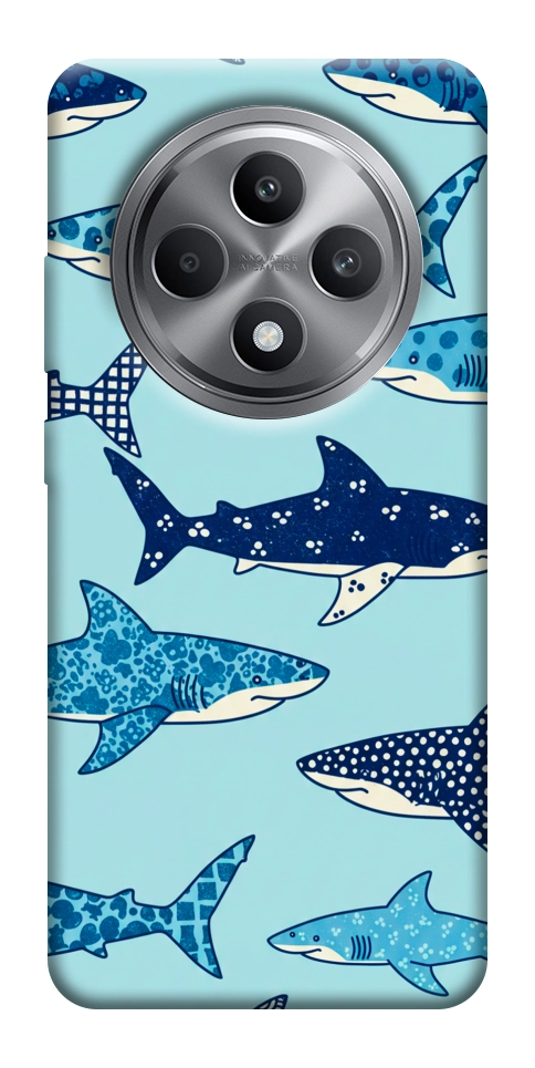 Чехол Shark pattern для Oppo Reno 12 F 4G