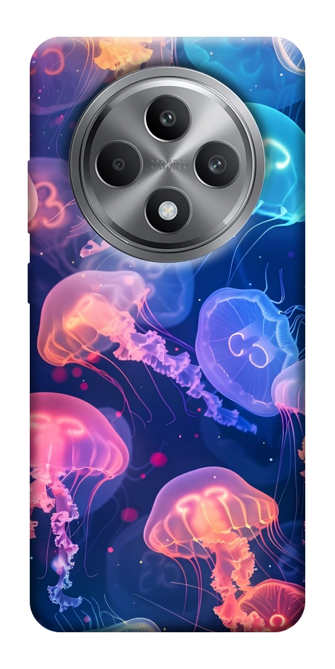 Чехол Neon jellyfishes для Oppo Reno 12 F 4G