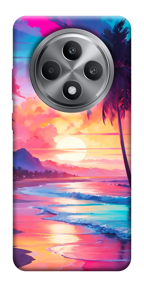 Чехол Закатный пляж для Oppo Reno 12 F 4G