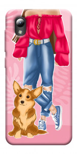 Чохол Girl and corgi для ZTE Blade A3 (2019)