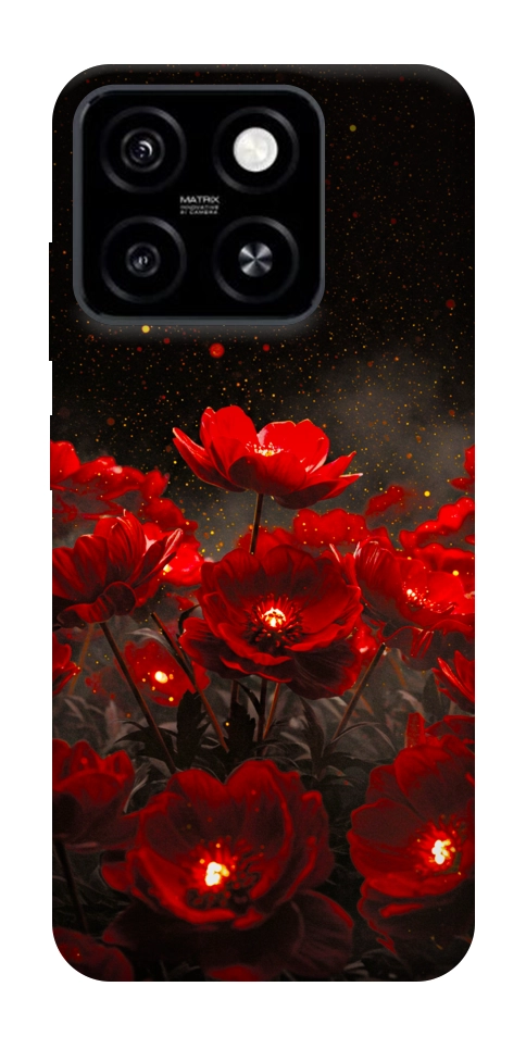 Чохол Burning flowers для ZTE Blade A55 4G